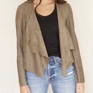 Blank NYC | Snake Print Faux Leather Open Drape Jacket Size M